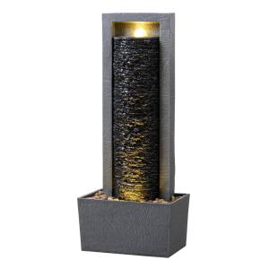 Fontaine de Jardin LED Gris Foncé, 82 cm