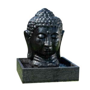 Fontaine de jardin tête de bouddha 1 m 30 noir