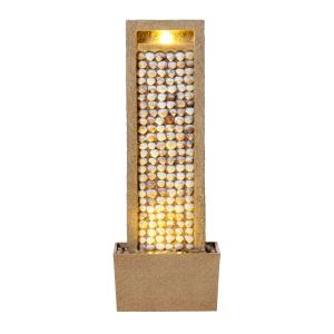 Fontaine haute jardin LED coquillages design,Marron, 92cm