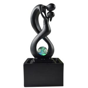 Fontaine moderne Figurine Amoureux Amovible résine Noir - H…