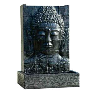Fontaine mur d'eau visage de Bouddha noir H150cm