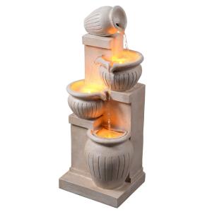 Fontaine Solaire Cascade 4 Niveaux LED Effet Pierre Naturel…