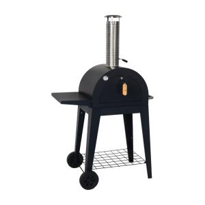 Four à pizza d'extérieur charbon de bois acier noir