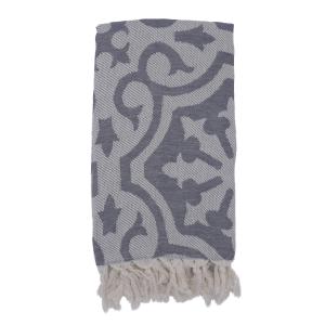 Fouta baroque 100% coton avec franges grise 100x170cm