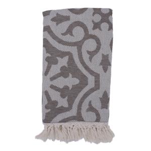 Fouta baroque 100% coton avec franges marron 100x170cm