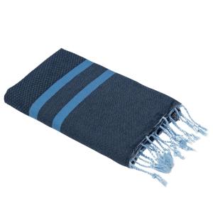 Fouta bicolore coton bleu jean & bleu 100x200