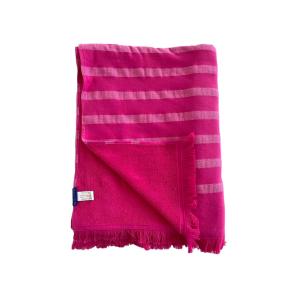 Fouta coton doublée éponge Alanya"  140 x 180 rose fuchsia"…