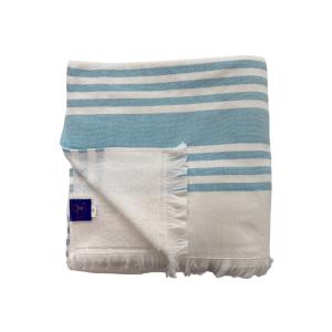 Fouta coton doublée éponge Karabuk" bleu turquoise  140 x 1…