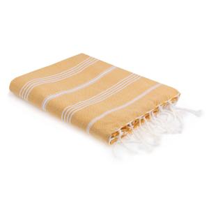 Fouta coton jaune safran 100x200