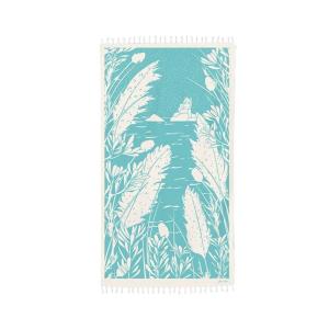 Fouta coton Kostaldean Bleu Turquoise 90x160 cm