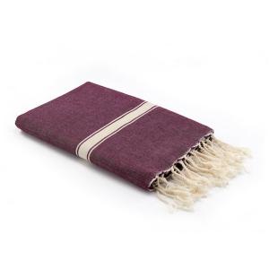 Fouta coton prune 100x200