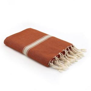 Fouta coton rouge brique 100x200