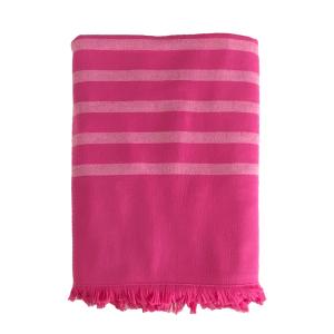 Fouta doublée éponge Alanya"  90 x 160 rose fuschia"