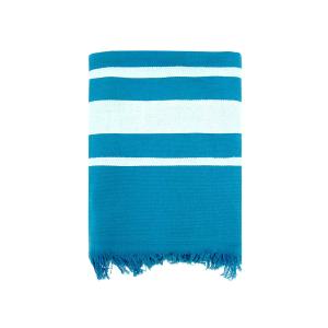 Fouta doublée éponge Caraibes" Bleu canard  90x170"