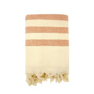 Fouta doublée éponge Fidji" Cannelle 90x160"
