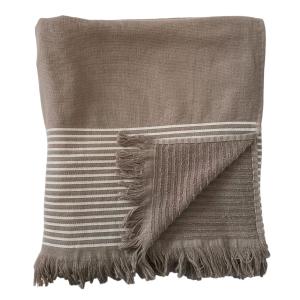 Fouta doublée éponge Paski" Taupe 90x170"