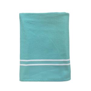 Fouta doublée éponge Waffle" Aqua 90x170"