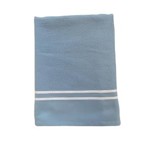 Fouta doublée éponge Waffle" Gris bleu 90x170"