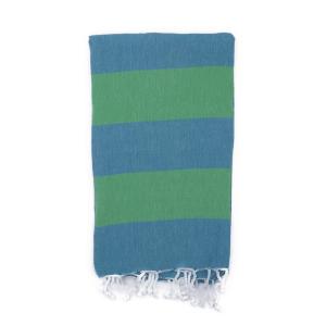 Fouta en coton avec franges émeraude et vert 100x160cm