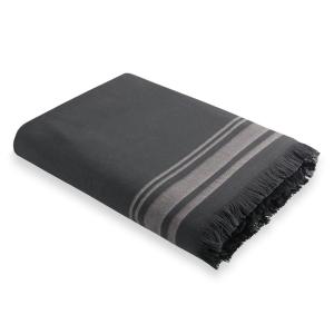 Fouta éponge coton ardoise & grège 100x180