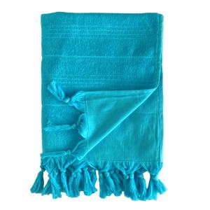 Fouta Hammam" éponge bouclette turquoise  140x180cm"