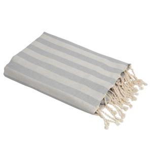 Fouta jacquard coton gris clair 100x200