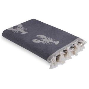 Fouta jacquard coton gris moyen 100x200