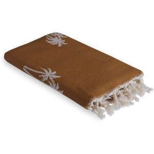 Fouta jacquard coton moutarde 100x200