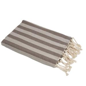 Fouta jacquard coton taupe 100x200