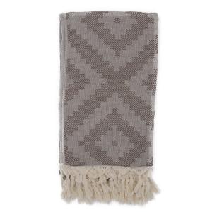 Fouta losanges 100% coton avec franges marron 100x170cm