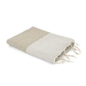 Fouta nid d'abeille coton 100x200 beige