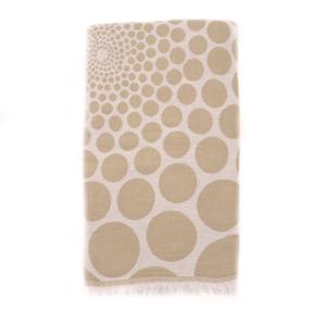 Fouta pois en coton avec franges beige 95x170cm