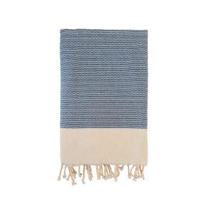 Fouta traditionnelle Athena" 100x200cm 190g/m² bleu marine"