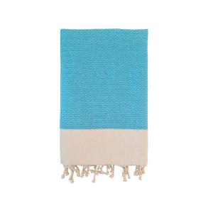 Fouta traditionnelle Athena" Turquoise 100x200cm 190g/m² bl…