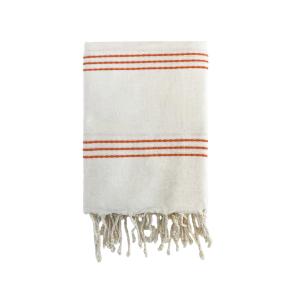 Fouta traditionnelle Calliope"  100x200cm 190g/m² Écru/Oran…