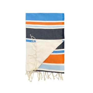 Fouta traditionnelle Hélios" 100x200cm 190g/m² bleu"