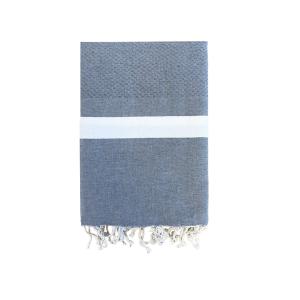 Fouta traditionnelle Melissa" 200x200cm gris"