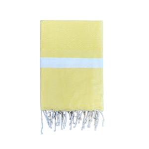 Fouta traditionnelle Melissa"  200x200cm jaune"
