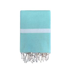 Fouta traditionnelle Melissa" Aruba 200x200cm bleu aqua"