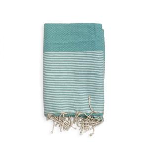 Fouta traditionnelle Mikanda" Aqua 100x200"