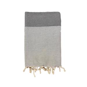 Fouta traditionnelle Mikanda" Gris 100x200"