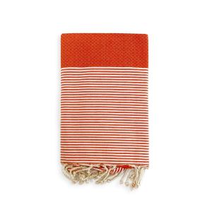 Fouta traditionnelle Mikanda" Orange 100x200"