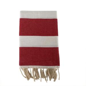 Fouta traditionnelle Transat" Rouge 100x200cm"