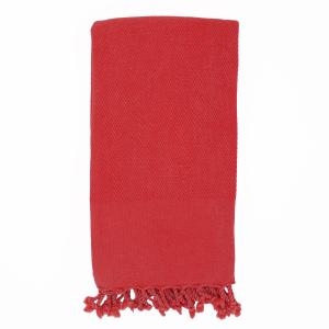 Fouta vintage 100% coton avec franges corail 95x170cm