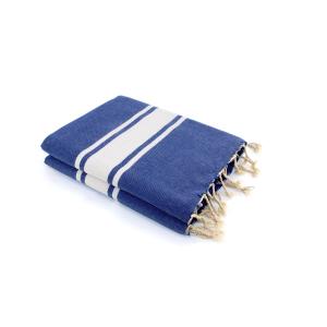 Fouta XXL coton bleu grec 200x200