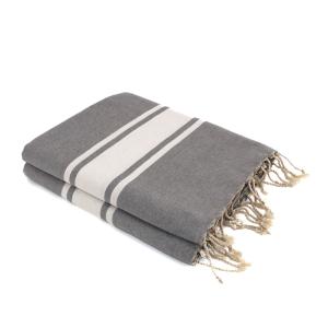 Fouta XXL coton gris moyen 200x200