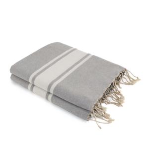 Fouta XXL coton gris perle 200x200