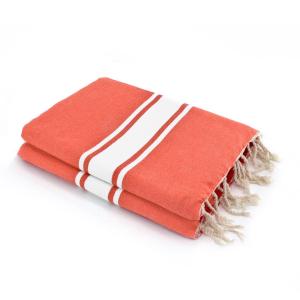 Fouta XXL coton orange corail 200x200