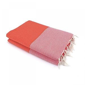 Fouta XXL coton rouge corail 200x200