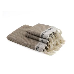 Foutas de bain (1 2) coton taupe 100x200 2(50x80)